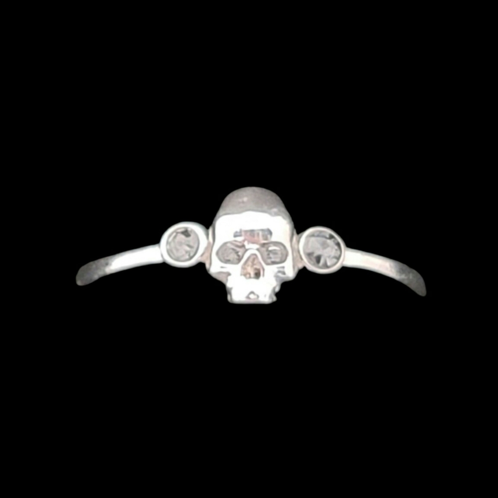 Dainty Silver Skull Ring Size 10